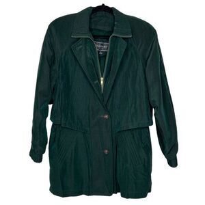 Gallery Petites Nordstrom‎ Green Coat Tie at waist Small
